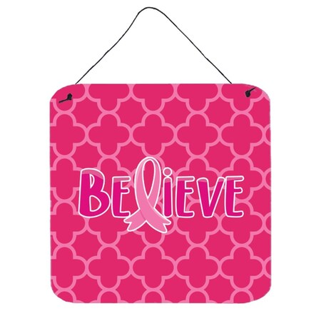 Carolines Treasures Breast Cancer Awareness Ribbon Believe Wall or Door Hanging Prints BB6980DS66